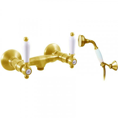 Смеситель для душа Rav Slezak Morava retro MK580.5/2Z Золото латунь на стену