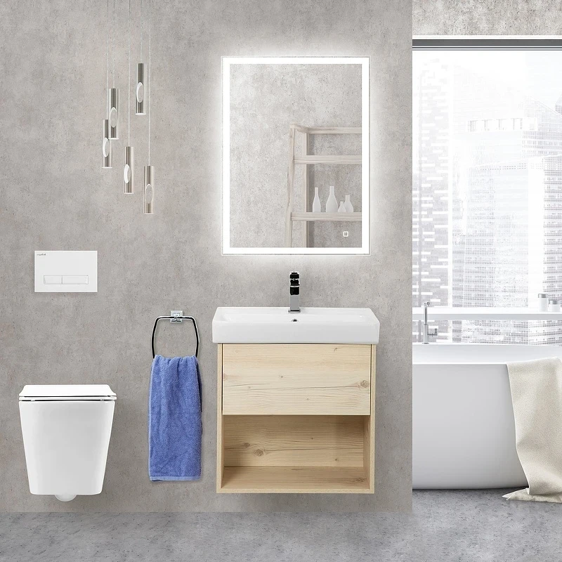 Тумба под раковину BelBagno Neon 50 NEON-500-1C-SO-PB подвесная Pino Bianco МДФ / ЛДСП