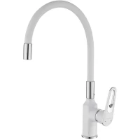 Смеситель для кухни Savol S-600606AW цвет Белый Хром