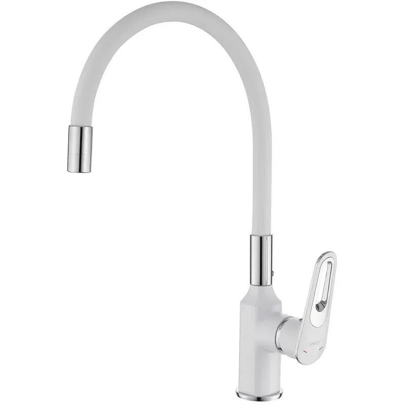 Смеситель для кухни Savol S-600606AW цвет Белый Хром