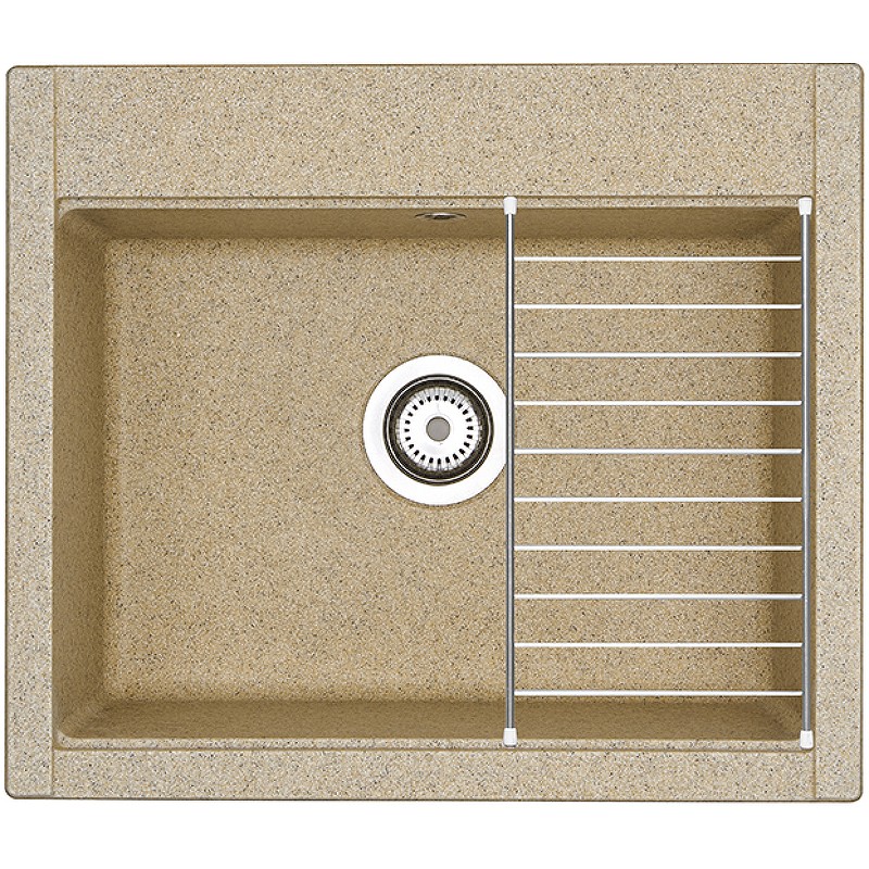 Кухонная мойка Aquaton Делия 60 1A715232LD220 Песочный искусственный камень (литьевой мрамор) встраиваемый