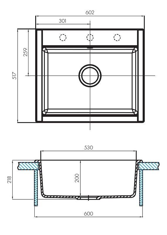 Кухонная мойка Aquaton Делия 60 1A715232LD220 Песочный искусственный камень (литьевой мрамор) встраиваемый