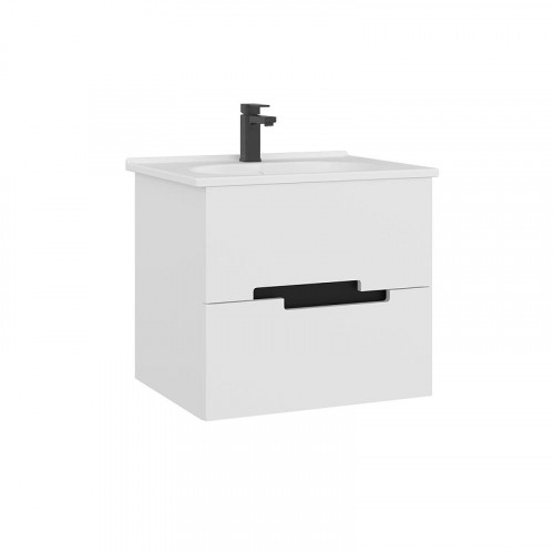 Тумба с раковиной Orka Lodi 65 5005882 подвесная цвет Белый Черный
