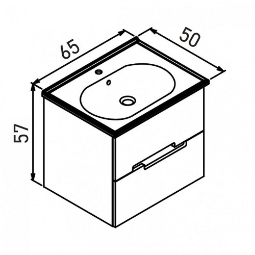Тумба с раковиной Orka Lodi 65 5005882 подвесная цвет Белый Черный