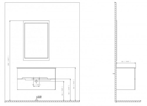 Тумба с раковиной Orka Lodi 65 5005882 подвесная цвет Белый Черный