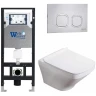 Комплект унитаза с инсталляцией WeltWasser AMBERG 506 + HOFBACH 041 GL-WT + AMBERG RD-MT CR 10000011659 цвет Белый глянцевый с сиденьем Микролифт и клавишей смыва цвет Хром матовый