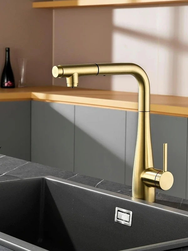 Смеситель для кухни AQUAme Cucina AQM9902BG цвет Шлифованное золото