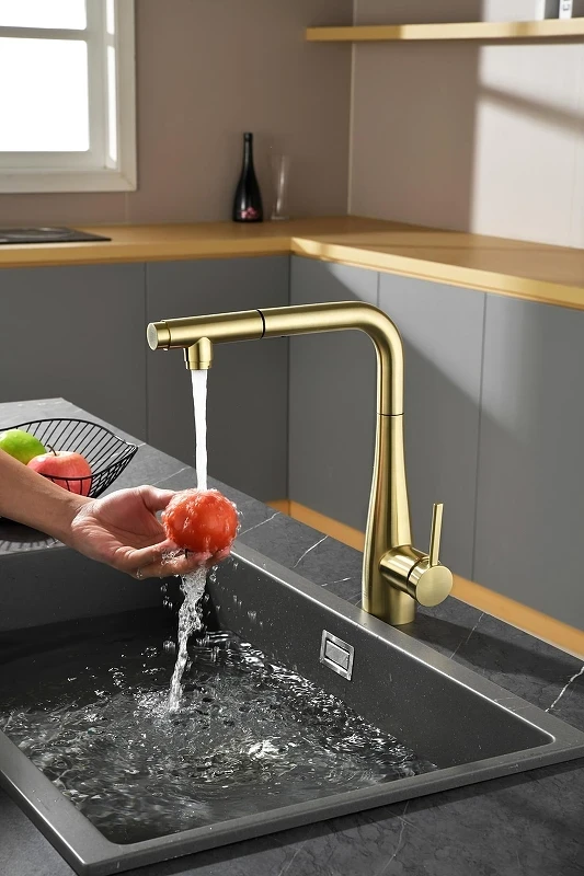 Смеситель для кухни AQUAme Cucina AQM9902BG цвет Шлифованное золото