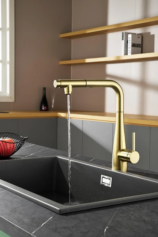 Смеситель для кухни AQUAme Cucina AQM9902BG цвет Шлифованное золото