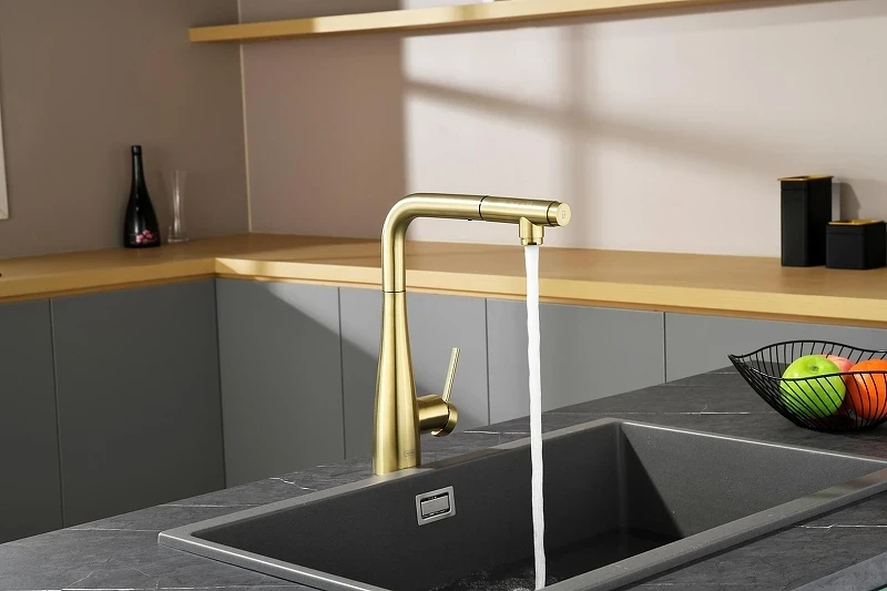 Смеситель для кухни AQUAme Cucina AQM9902BG цвет Шлифованное золото