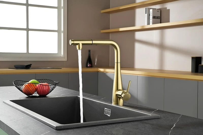 Смеситель для кухни AQUAme Cucina AQM9902BG цвет Шлифованное золото