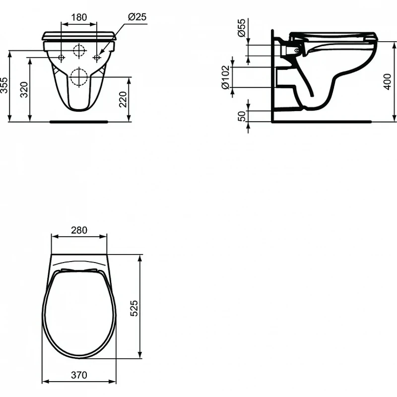 Унитаз Ideal Standard Eurovit K881201 подвесной с сиденьем Микролифт фарфор подвесной