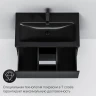 Комплект мебели для ванной AM.PM Gem 75 BK90GN подвесной Черный матовый со смесителем для раковины и аксессуарами МДФ / ЛДСП