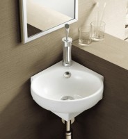 Раковина WeltWasser Aisbach 5010 39 10000003871 угловая Белый глянец фаянс подвесная