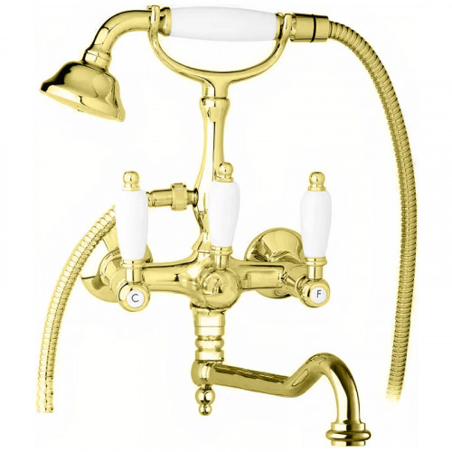 Смеситель для ванны Cezares First VDF FIRST-VDF-03/24-Bi Золото 24 карат латунь на стену