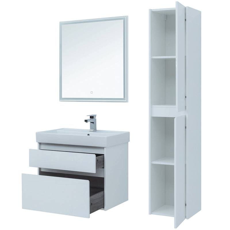 Тумба под раковину Aquanet Nova Lite 75 242272 подвесная Белая МДФ / ЛДСП