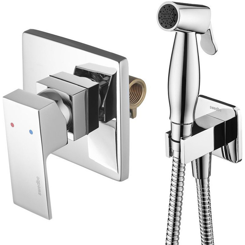 Гигиенический душ со смесителем Swedbe Platta 5526 Хром латунь на стену
