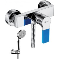 Смеситель для душа Lemark Aura LM0603C Хром Синий латунь на стену