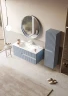Зеркало Orka Moonlight 90x90 3001348 с подсветкой Голубое матовое МДФ / ЛДСП, стекло