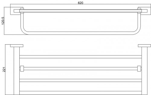 Полка для полотенец Belz B903 B90324 Черная матовая