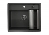 Кухонная мойка Granula Kitchen Space 60 6051 цвет Черный матовый