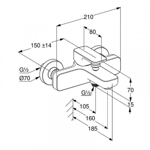 Смеситель для ванны Kludi Renon 42691N275 цвет Оружейная сталь