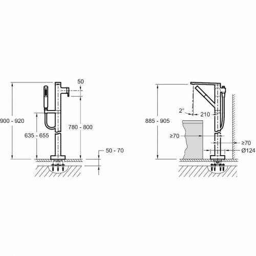 Смеситель для ванны Jacob Delafon Composed E73087-CP Хром латунь на пол