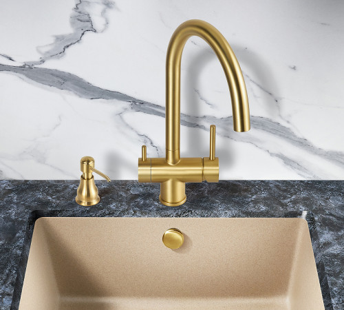 Смеситель для кухни Milacio Ultra MCU.554.GD Золото брашированное нержавеющая сталь