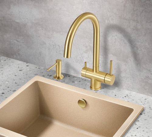 Смеситель для кухни Milacio Ultra MCU.554.GD Золото брашированное нержавеющая сталь