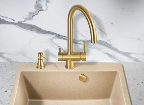 Смеситель для кухни Milacio Ultra MCU.554.GD Золото брашированное нержавеющая сталь
