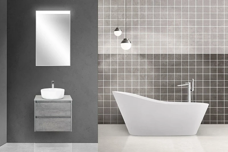 Тумба под раковину BelBagno Kraft 60 KRAFT-600-2C-SO-CG подвесная Cemento Grigio МДФ / ЛДСП