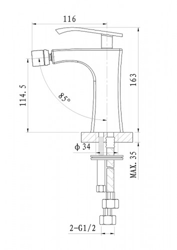 Смеситель для биде Wonzon &amp; Woghand Triumph WW-565001-CR цвет Хром