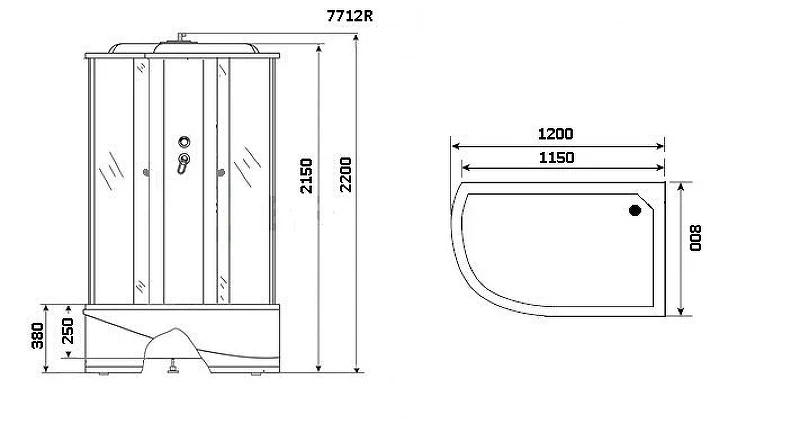 Душевая кабина Niagara Luxe 120x80 NG-7712WR с гидромассажем