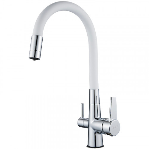 Смеситель для кухни D-Lin D159317-3 Хром Белый латунь