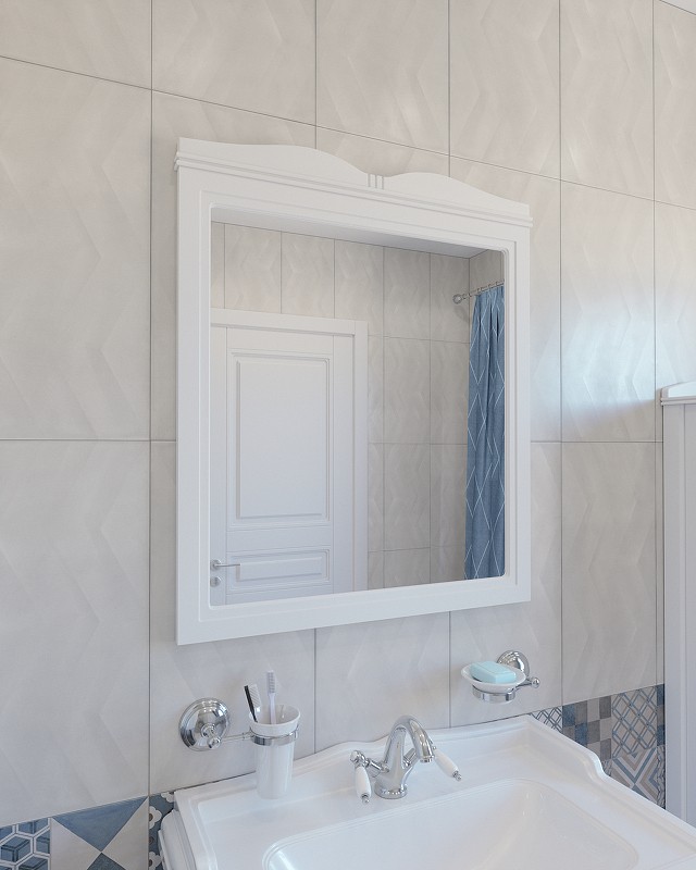 Зеркало Caprigo Borgo 80 33431-В231 Белое матовое МДФ / ЛДСП, стекло
