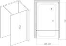 Душевая перегородка DIWO Орел 120 DS-OR-120-BL профиль Черный матовый стекло прозрачное