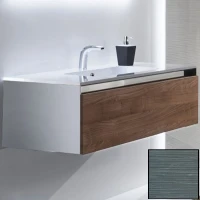 Тумба с раковиной SanVit Кубэ-1 75 kkube1075 с фактурой под дерево подвесная Шелк Сталь МДФ / ЛДСП