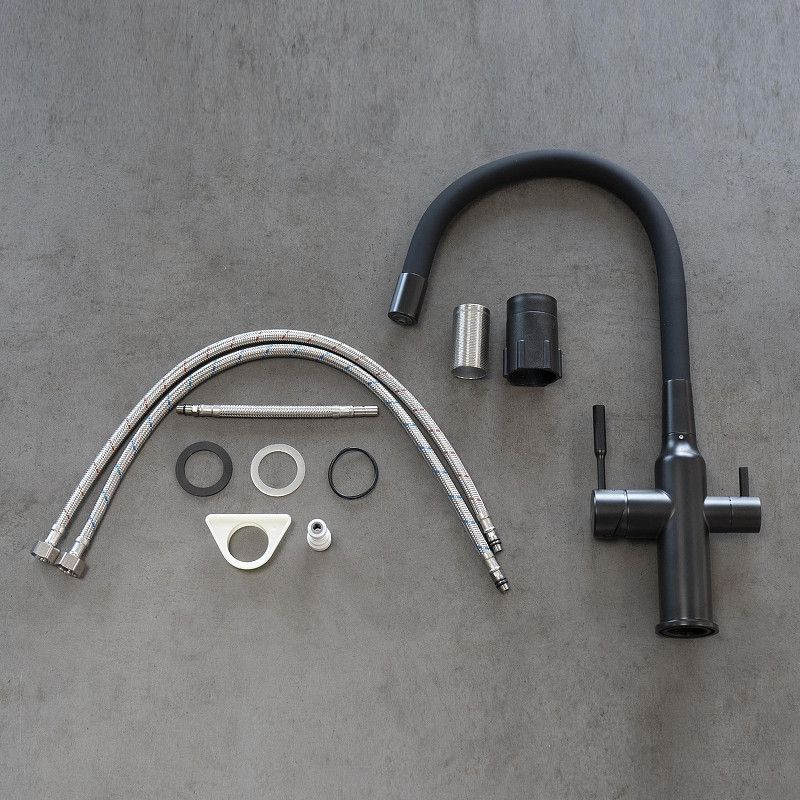 Смеситель для кухни Lemark Expert LM5083BL-Black цвет Черный матовый