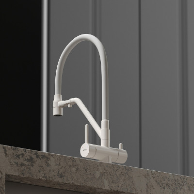 Смеситель для кухни Sancos Dora SC4003MW Белый матовый Белый латунь