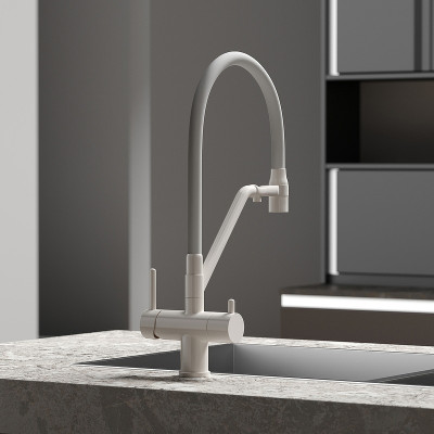 Смеситель для кухни Sancos Dora SC4003MW Белый матовый Белый латунь