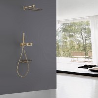Душевая система Abber Rund AF8750G с термостатом Золото матовое латунь встраиваемый