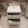 Тумба под раковину Vincea Велле (Welle) 60 VMC-2WL600MBG подвесная цвет M.Beige Soft-touch