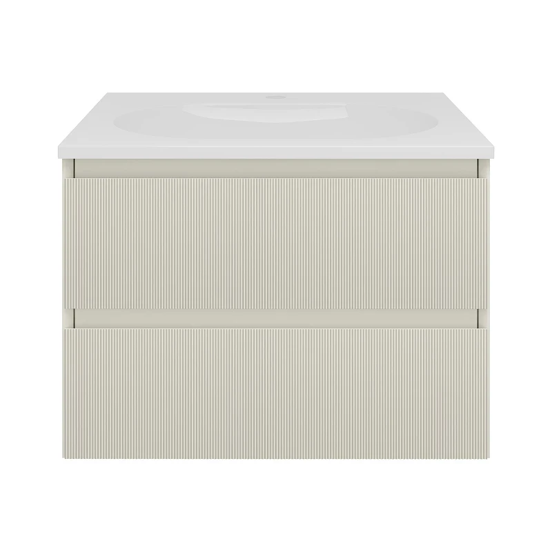 Тумба под раковину Vincea Велле (Welle) 60 VMC-2WL600MBG подвесная цвет M.Beige Soft-touch