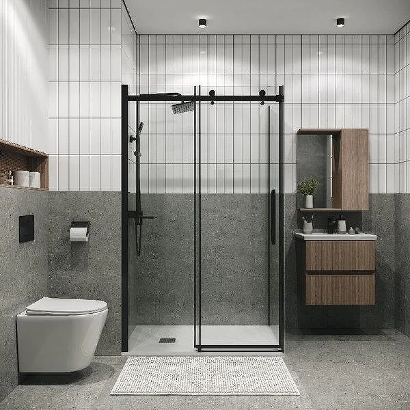 Душевой уголок Grossman Classic 150x100 120.K33.04.1510.21.00 профиль Черный матовый стекло прозрачное