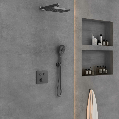 Душевая система Vincea VSFW-4211GM Вороненая сталь латунь встраиваемый