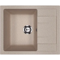 Кухонная мойка Ulgran Classic U-607-302 Песочная искусственный камень (литьевой мрамор) встраиваемый