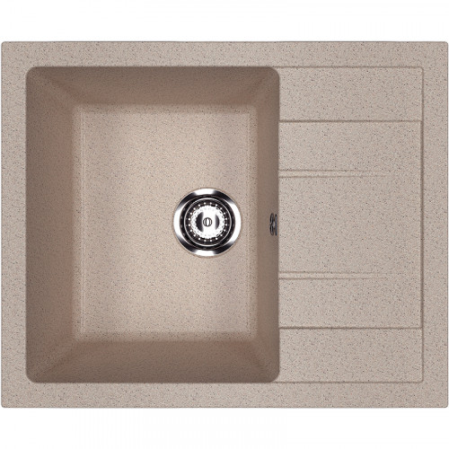 Кухонная мойка Ulgran Classic U-607-302 Песочная искусственный камень (литьевой мрамор) встраиваемый
