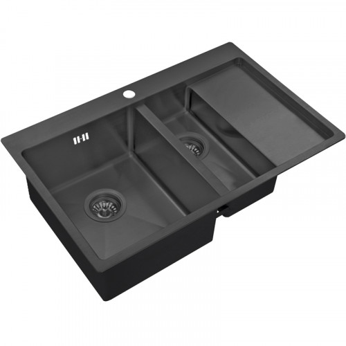 Кухонная мойка ZorG PVD Grafit PVD 5178-2-L GRAFIT Графит нержавеющая сталь встраиваемый