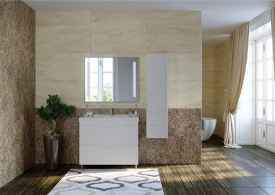 Тумба под раковину Bellezza Санриса 60 4630109660018 Белая МДФ / ЛДСП