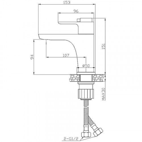 Смеситель для раковины Rossinka RS50-11 с термостатом Хром